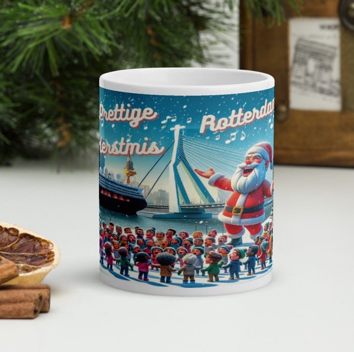 Rotterdamse Kerstvreugde - Zingende Kerstman met Kinderen Mok