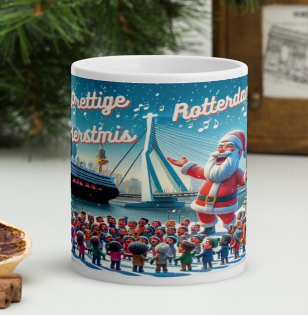 Rotterdamse Kerstvreugde - Zingende Kerstman met Kinderen Mok