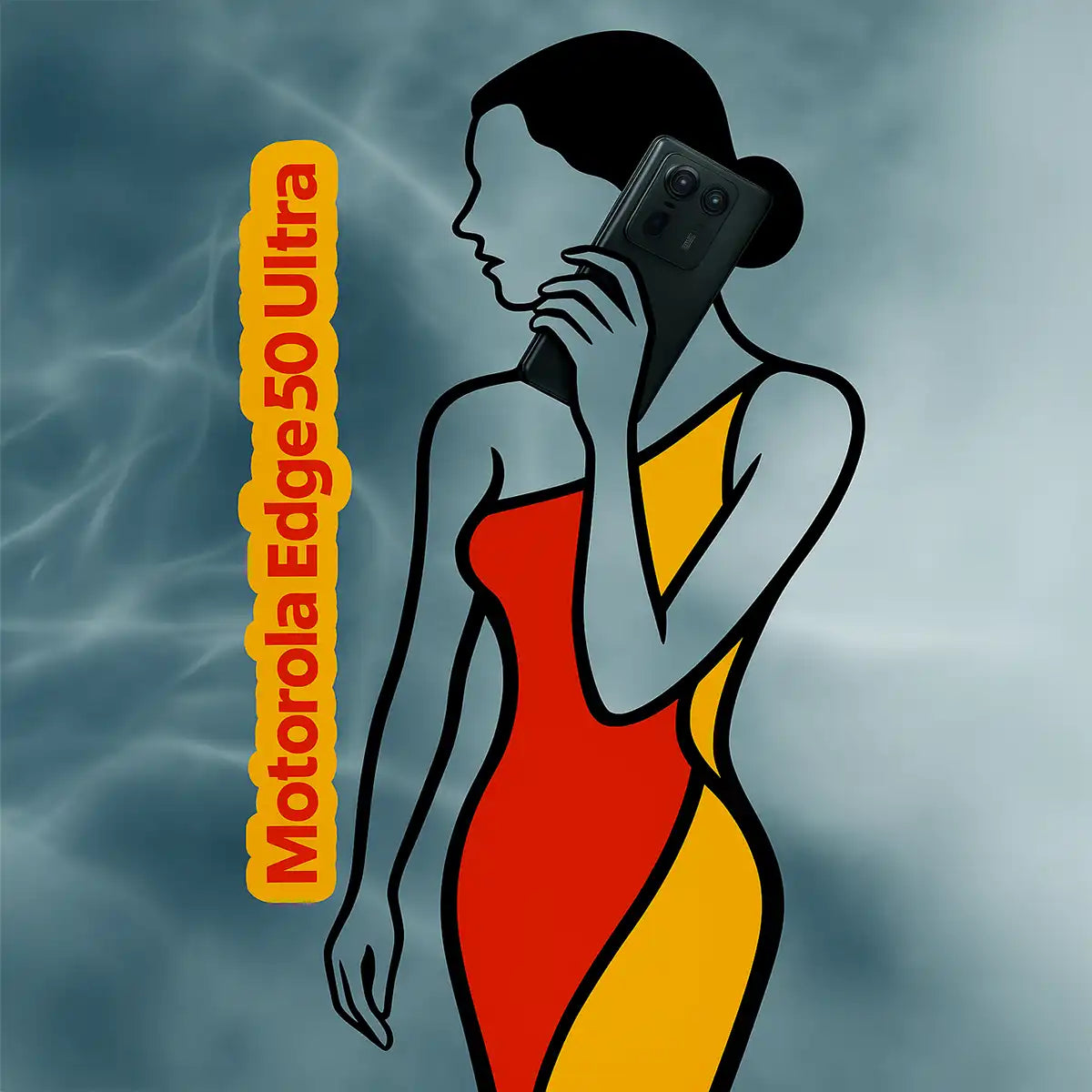 Vrouw belt met Motorola Edge 50 Ultra smartphone, beste camera telefoon verkrijgbaar in Rotterdam