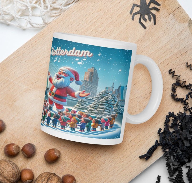 Rotterdamse Kerstvreugde - Zingende Kerstman met Kinderen Mok