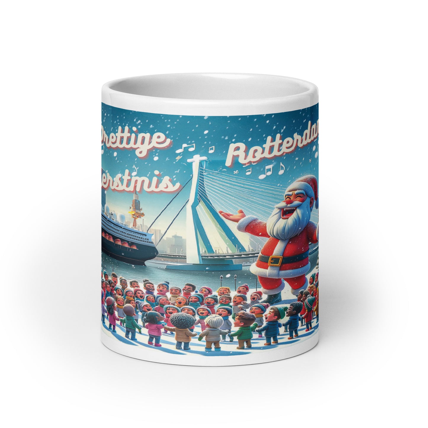 Rotterdamse Kerstvreugde - Zingende Kerstman met Kinderen Mok