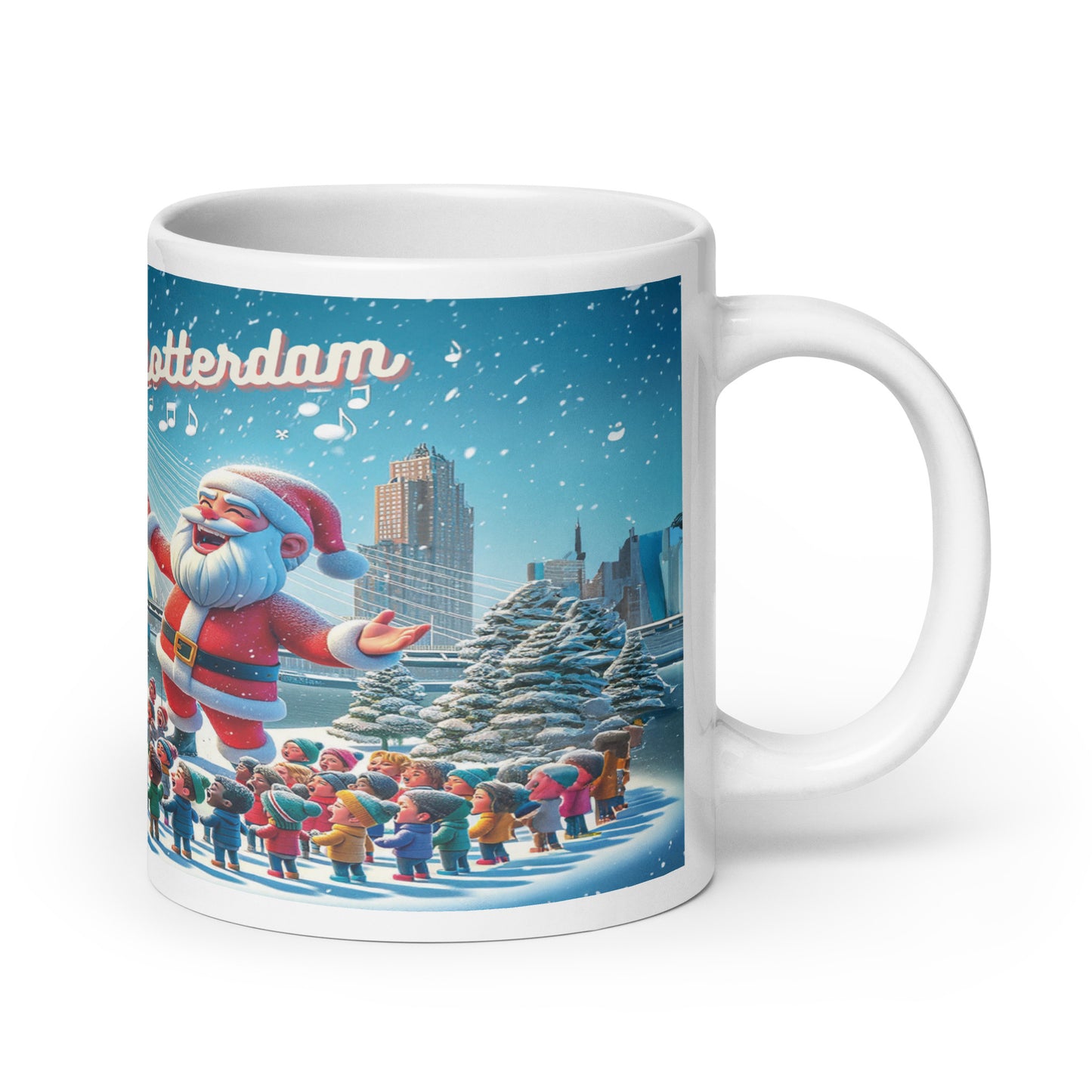 Rotterdamse Kerstvreugde - Zingende Kerstman met Kinderen Mok