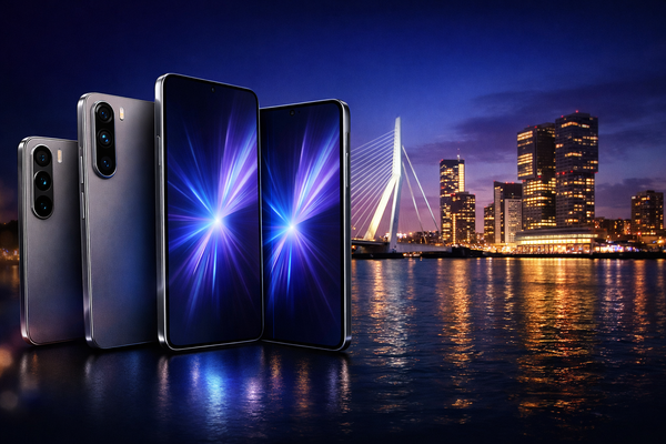 Samsung Galaxy S26 serie met Erasmusbrug Rotterdam - pre-order specs en deals 2026