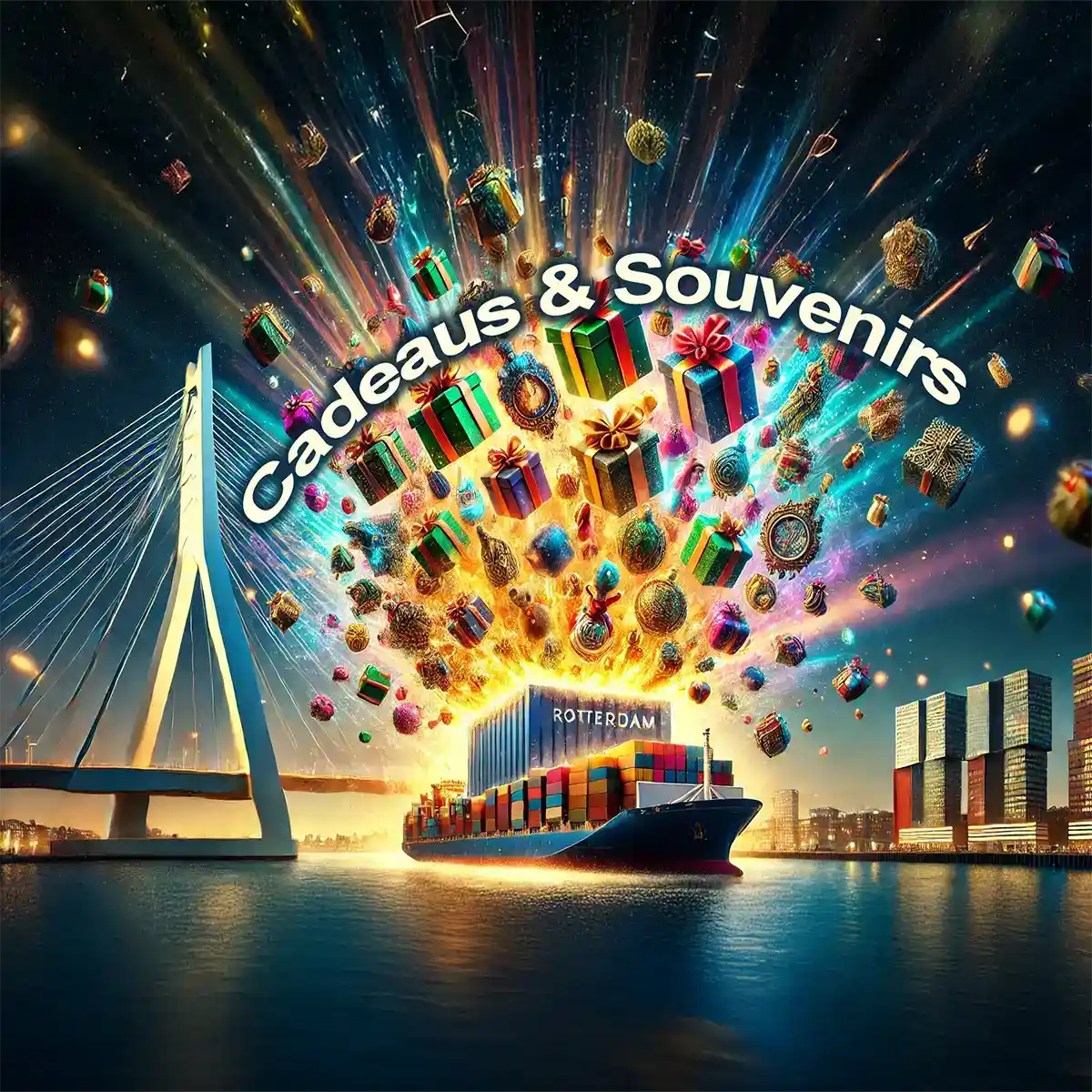 cadeaus & souvenirs boot vol sleutelhangers herenparfum voetbalsokken illustratie