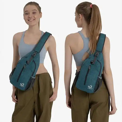 Blauwe schoudertas dames – lichtgewicht sling rugzak, ideaal als crossbody tas