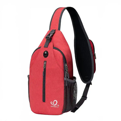 Anti-diefstal sling rugzak rood waterdicht crossbody tas met verstelbare band