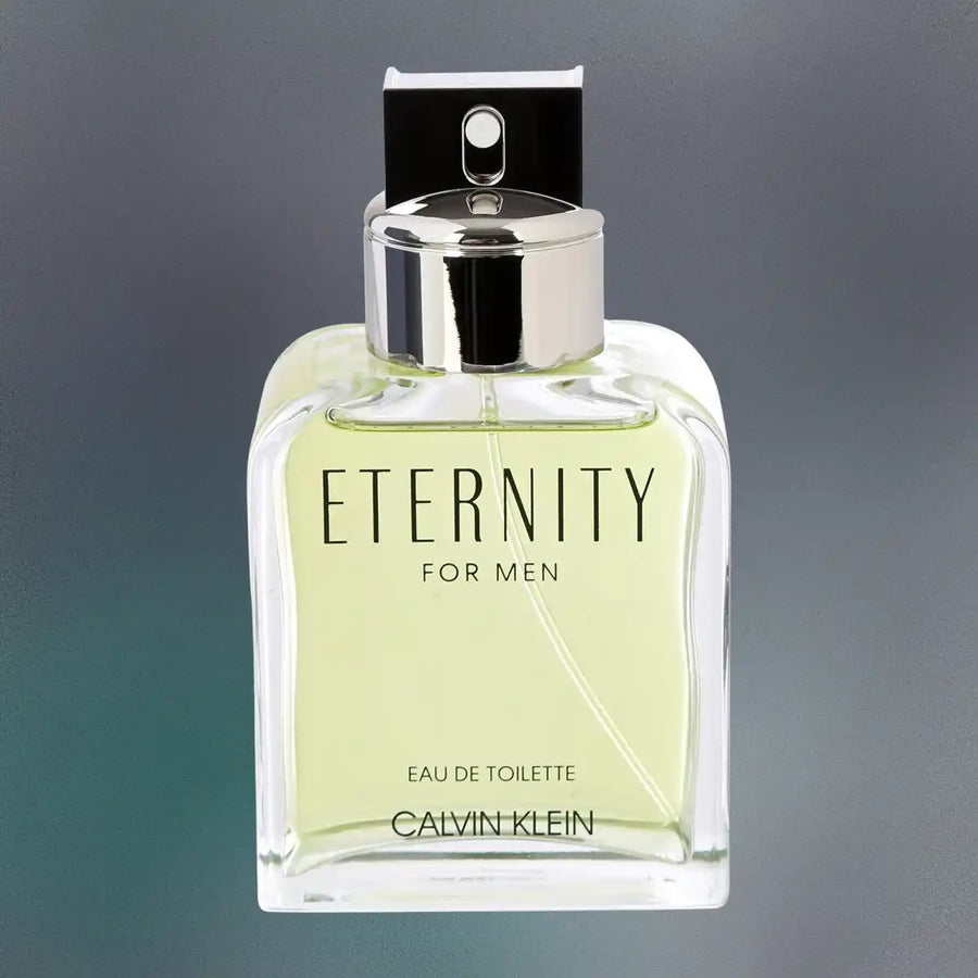 Calvin Klein Eternity for Men Eau de Toilette flesje 30ml met luxe groene en zilveren achtergrond