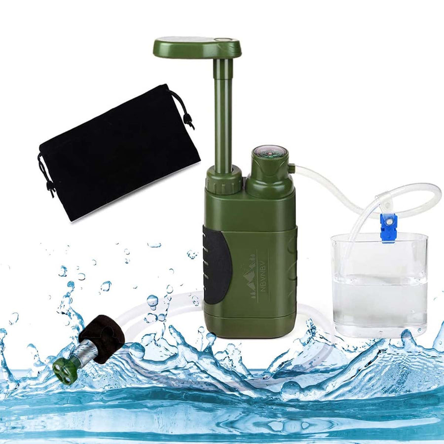 Survival waterfilter 5000L, lichtgewicht en draagbaar voor noodsituaties en outdoor gebruik