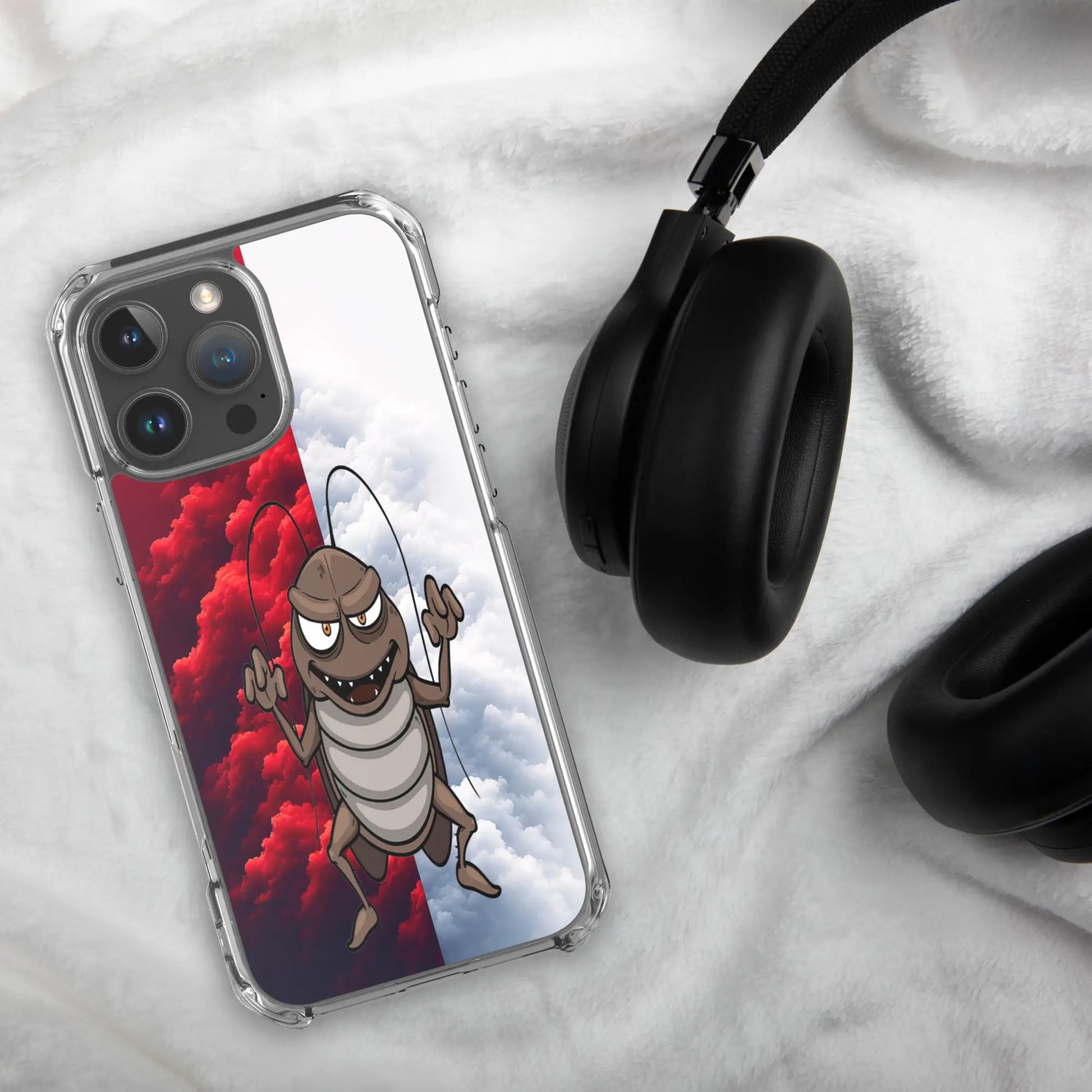 Feyenoord iPhone hoesje met kakkerlak cartoon design voor Rotterdam fans