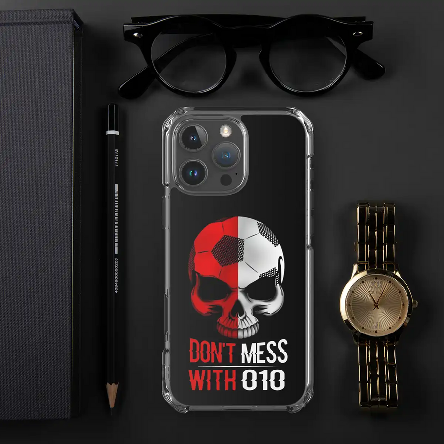 Feyenoord telefoonhoesje iPhone, gepresenteerd met bril, horloge en potlood