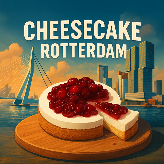 HEMA cheesecake citroen meringue met stuk eruit op bord – bestellen in Rotterdam