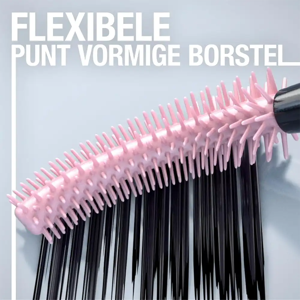 Maybelline Sky High Mascara met flexibele puntvormige borstel voor lengte en volume - roze close-up.