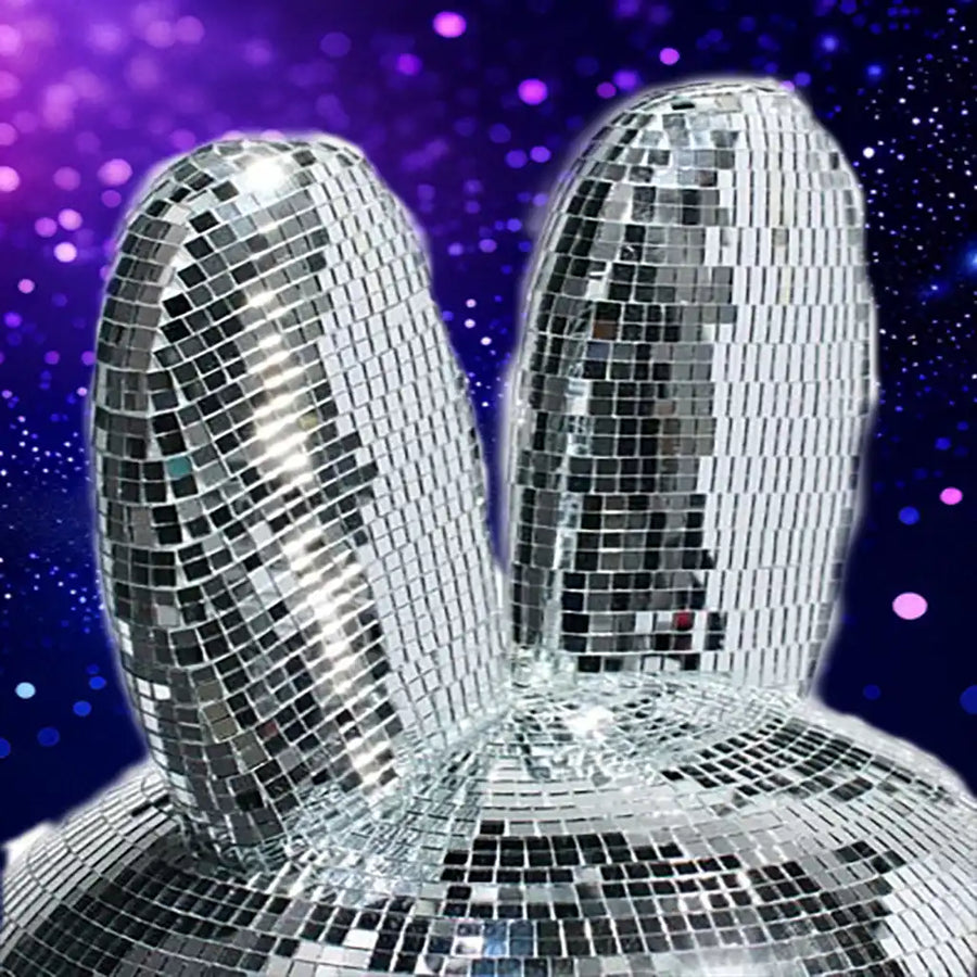 Nijntje discobal konijn oren met spiegelende glitter tegels