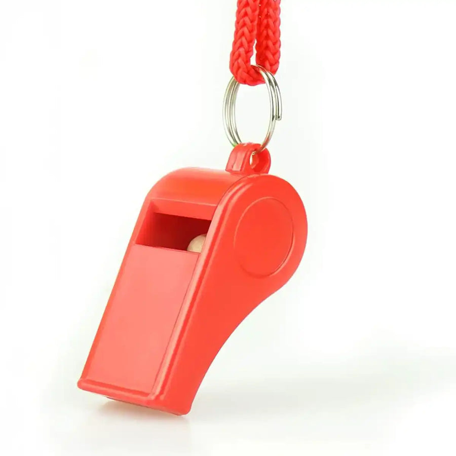 Rood noodfluitje 120dB met lanyard, alarmfluit voor noodsituaties, EHBO, prepping en zelfverdediging