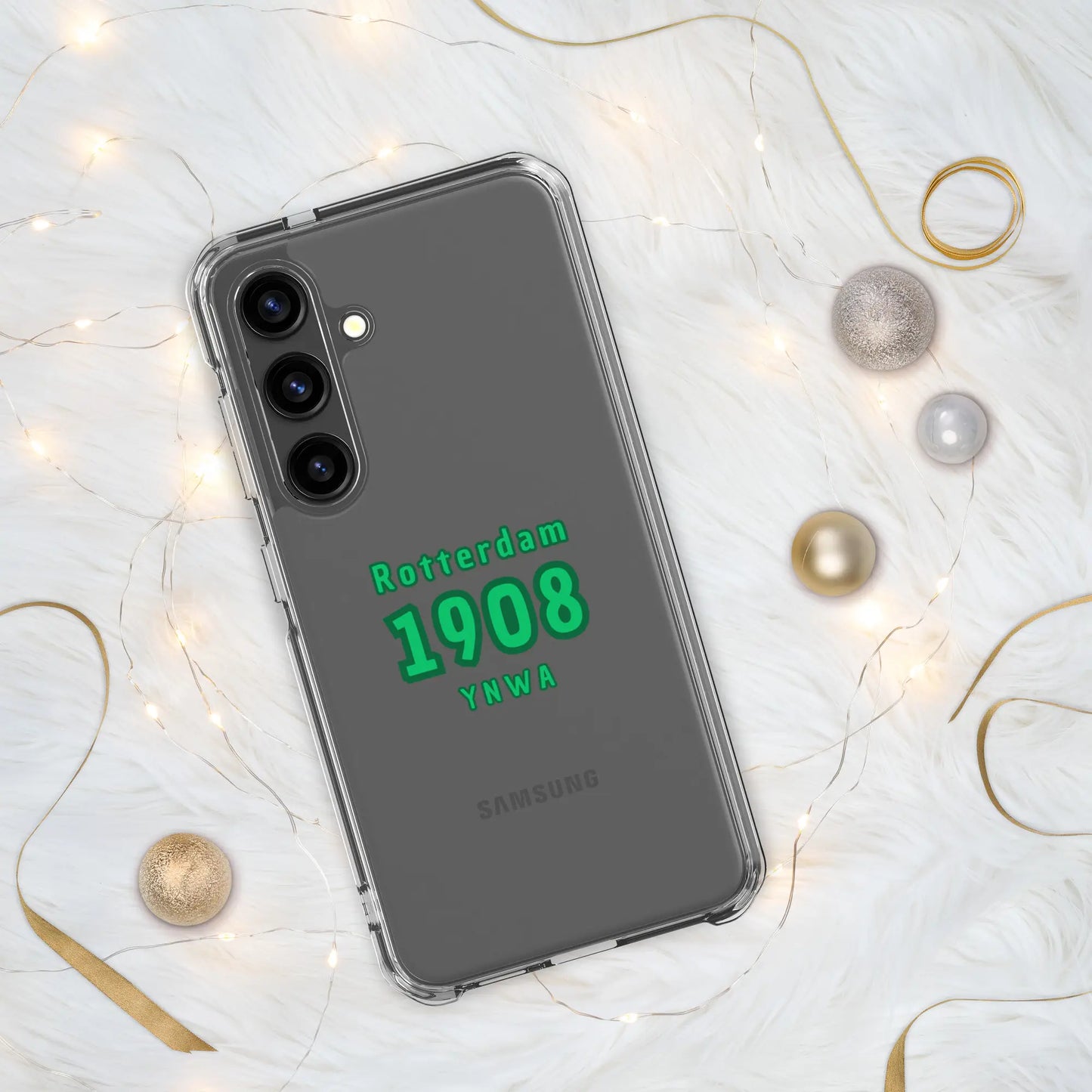 Feyenoord 1908 Samsung hoesje met YNWA design op decoratieve achtergrond