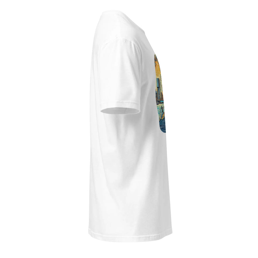 Wit Rotterdam Surfen T-shirt, zijkant