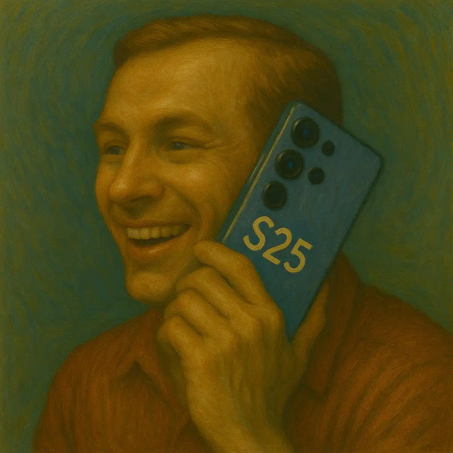 samsung galaxy s25, jonge man telefoneert met s25, lifestyle