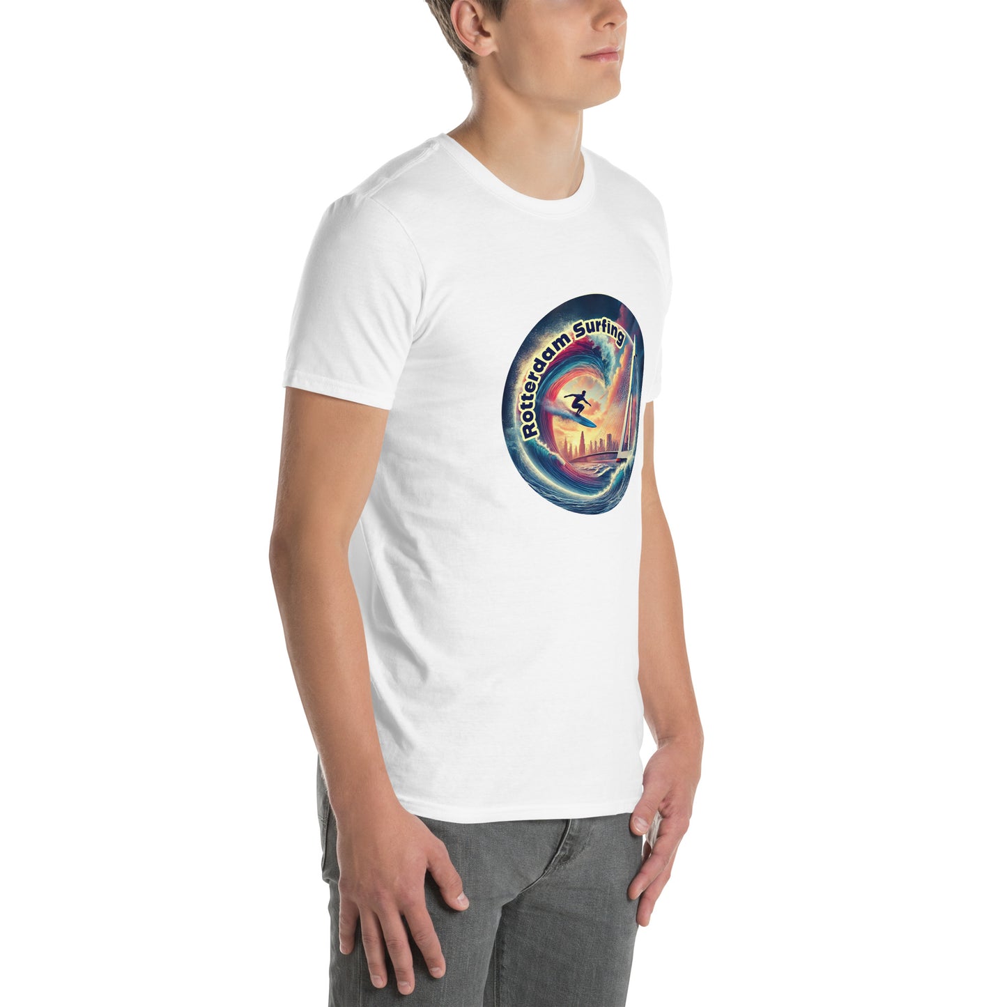 Rotterdam Surf T-shirt - Unisex - Zwart en Wit