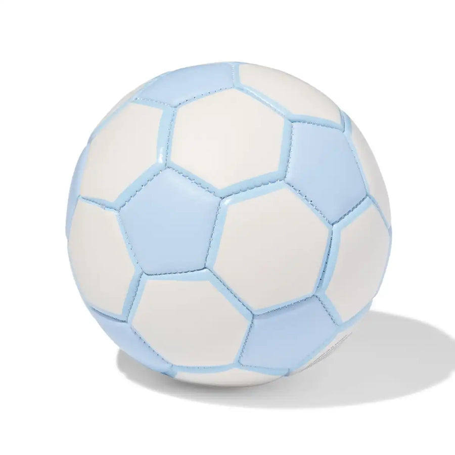 Voetbal cadeau kind met wit-blauwe voetbal maat 2 voor peuters en kleuters, ideaal als geschenk